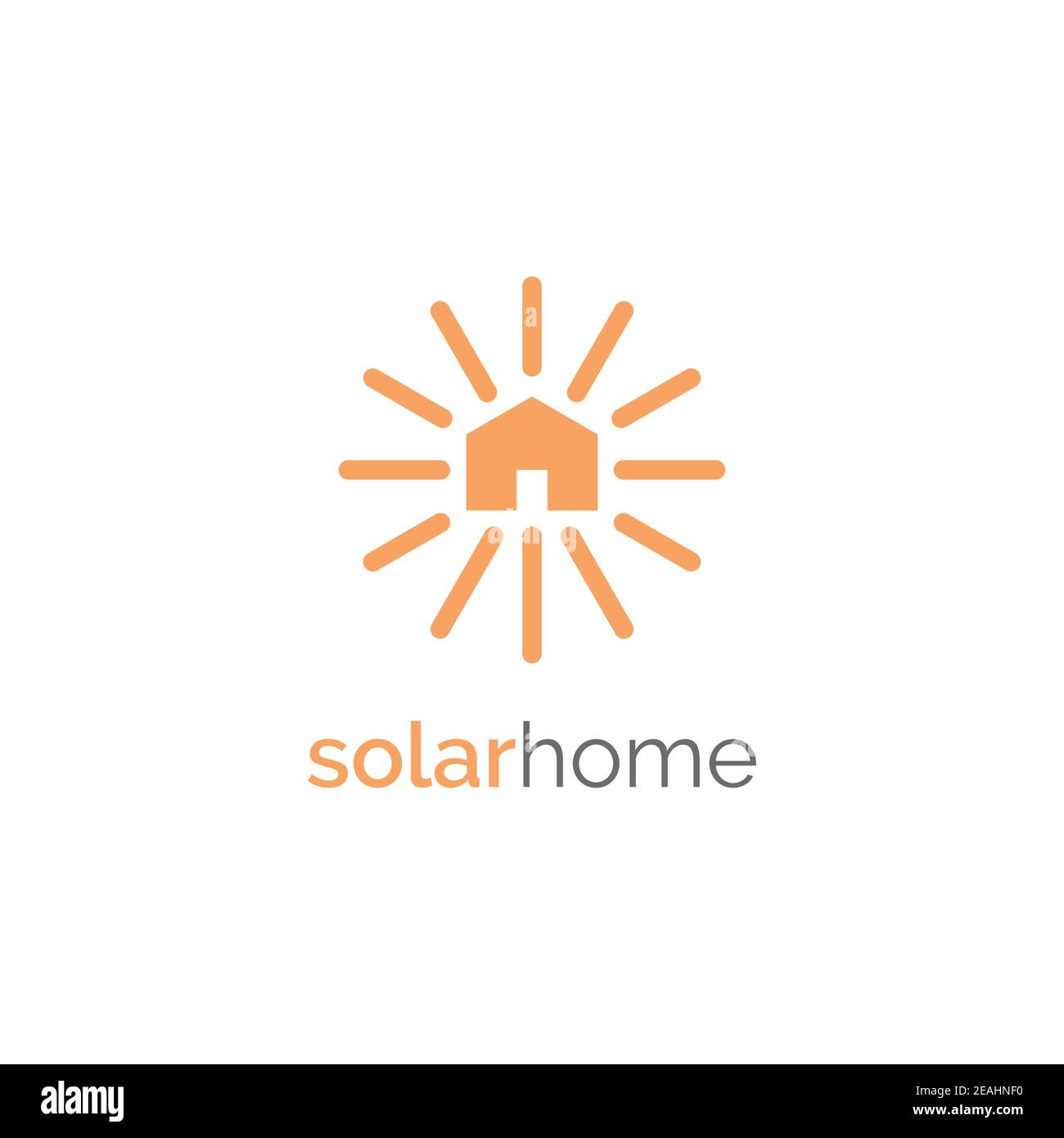 Modello vettoriale di ispirazione del simbolo della casa solare Illustrazione Vettoriale
