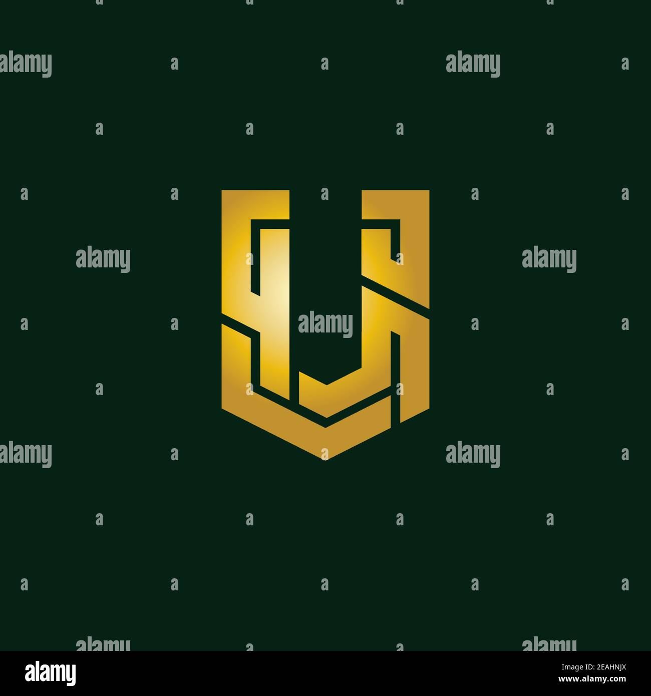 Modello vettoriale simbolo ispirazione disegno U lettera iniziale creativa Illustrazione Vettoriale