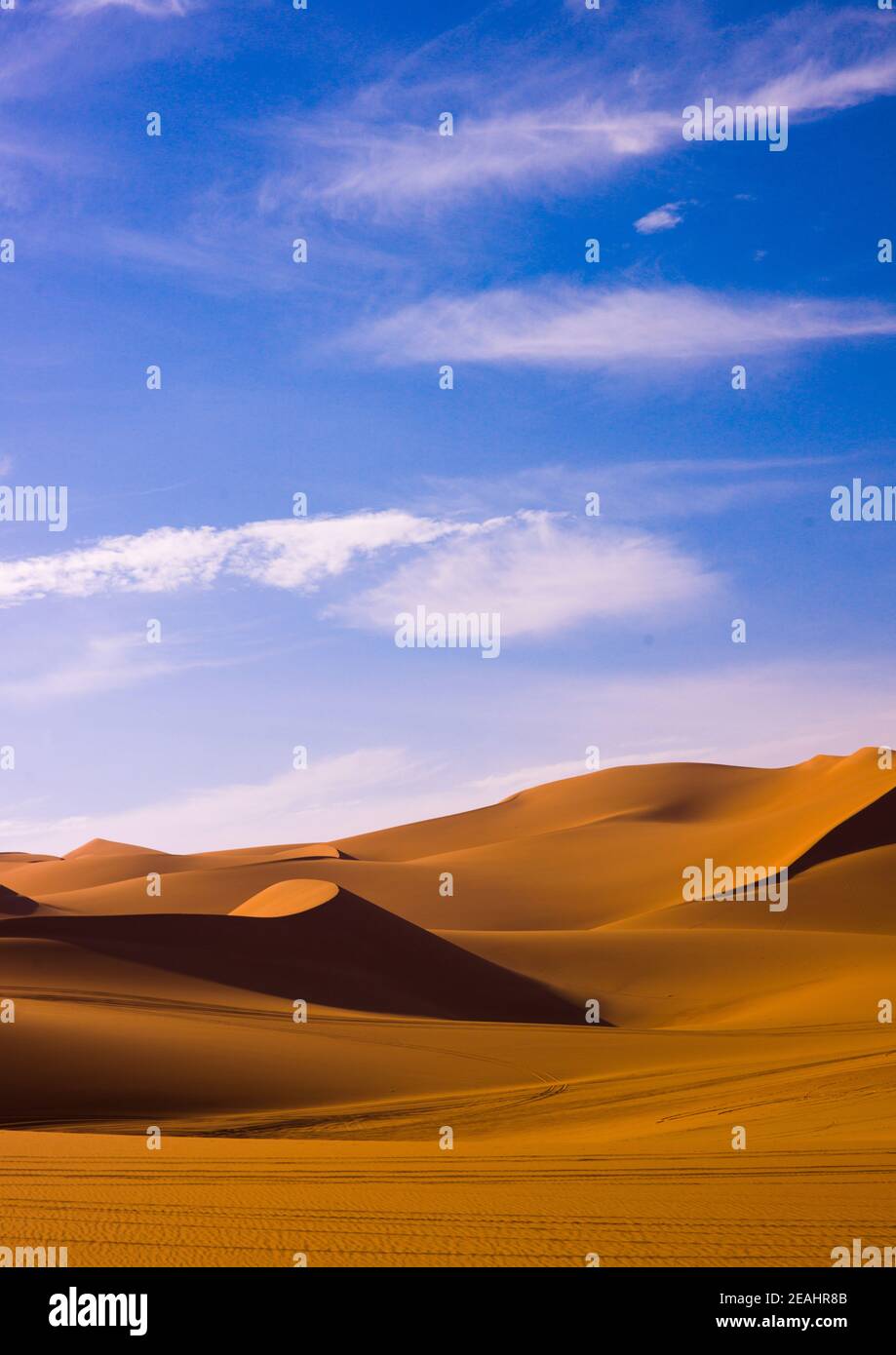 Dune nel deserto di ubari, Fezzan, Umm al-Maa, Libia Foto Stock