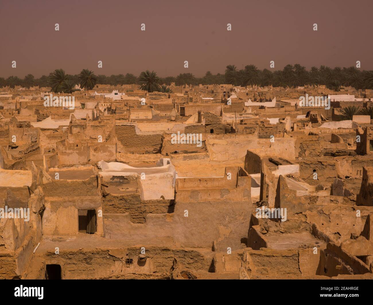 Tetti della città vecchia, Tripolitania, Ghadames, Libia Foto Stock