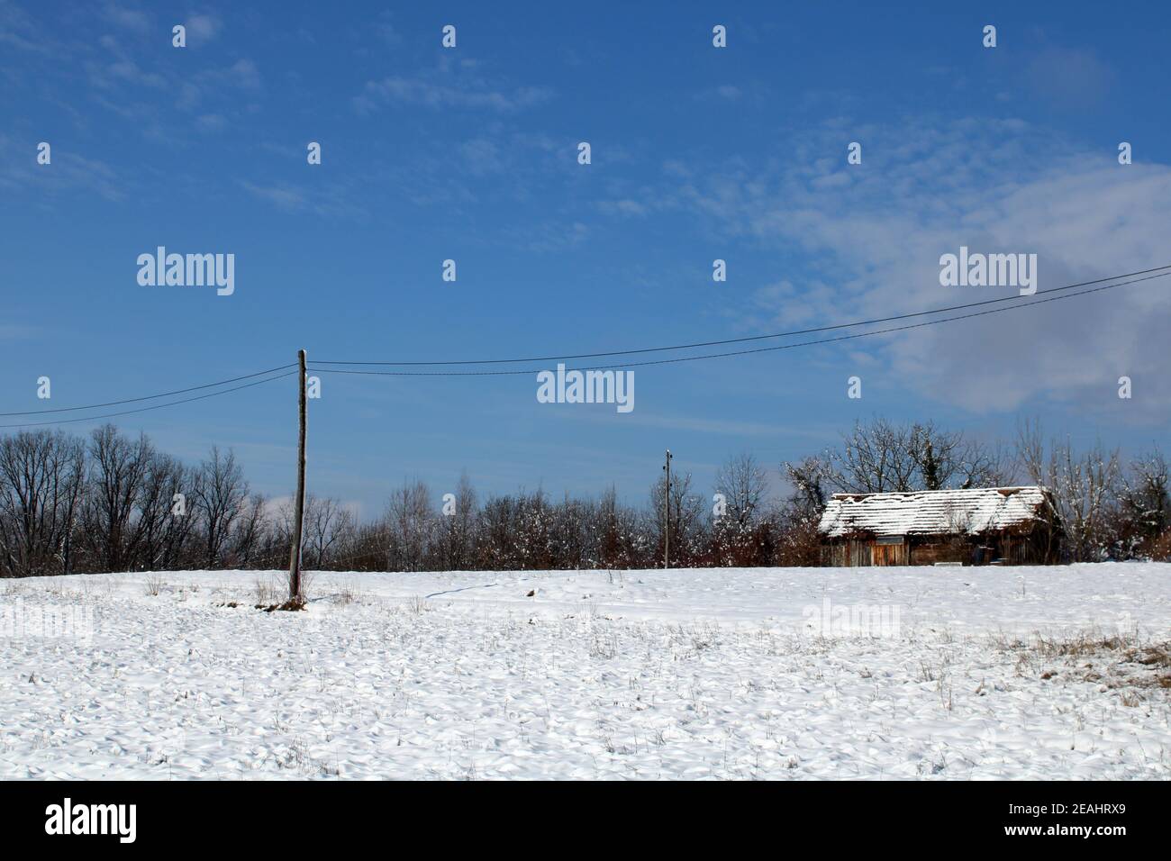 Febbraio natura scene invernali dei dintorni di Zagabria, Croazia Foto Stock