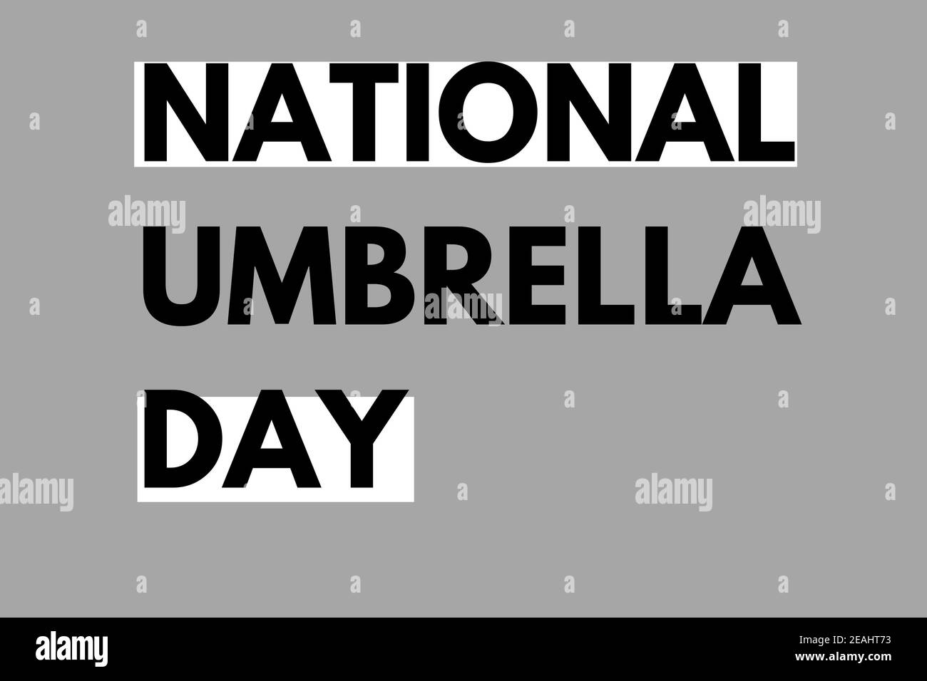 Giornata nazionale degli ombrelli 10 febbraio. Concetto di vacanza. Modello per sfondo, banner, scheda, poster con testo Foto Stock