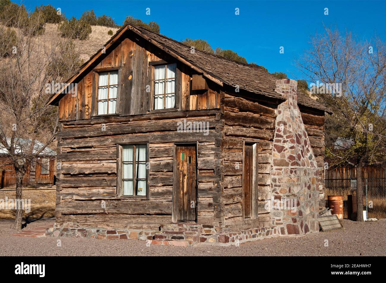 Grafton Cabin Chloride, città semi-fantasma sul Geronimo Trail, New Mexico, Stati Uniti Foto Stock