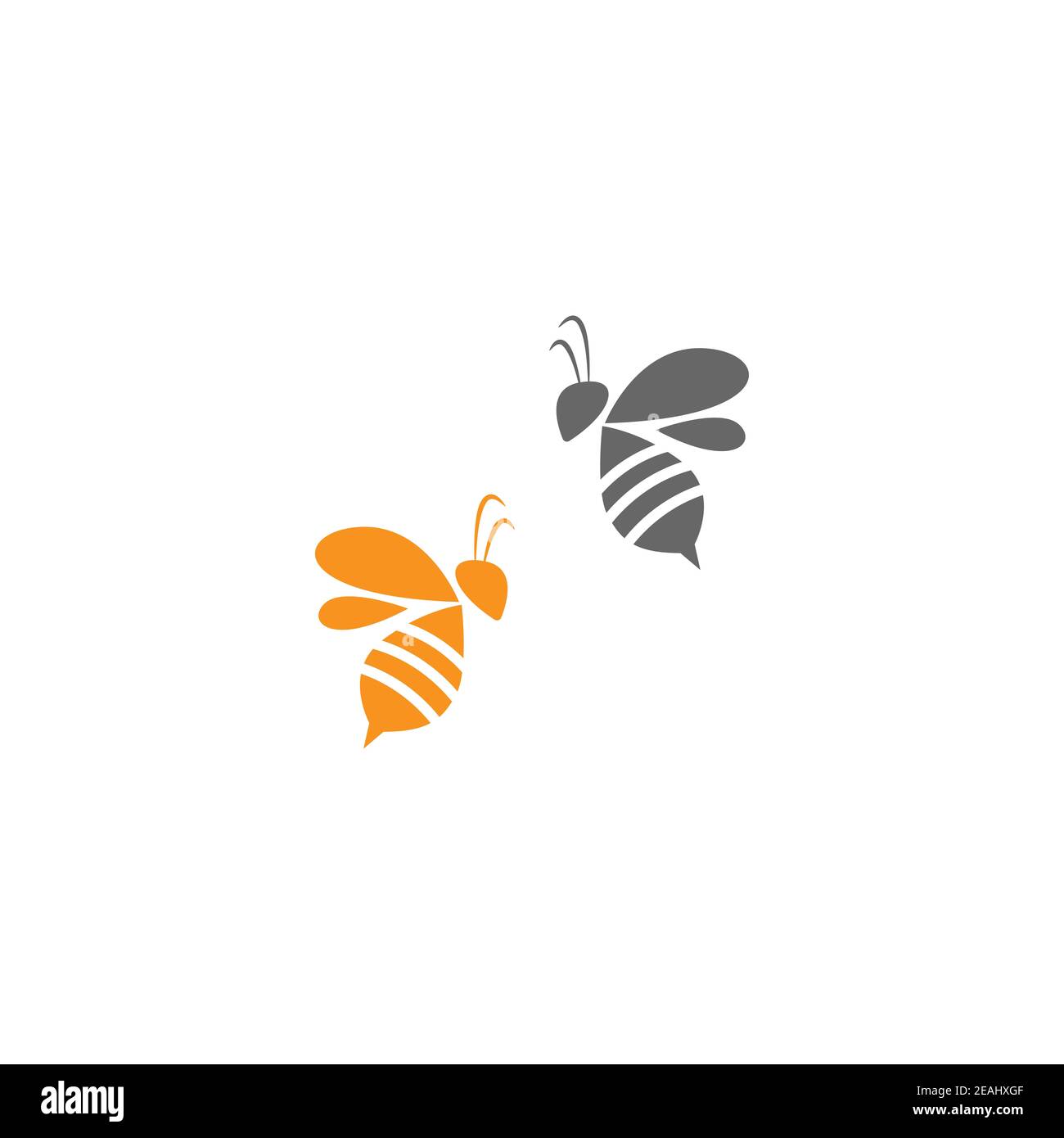 Design creativo con l'icona del logo Bee Foto Stock