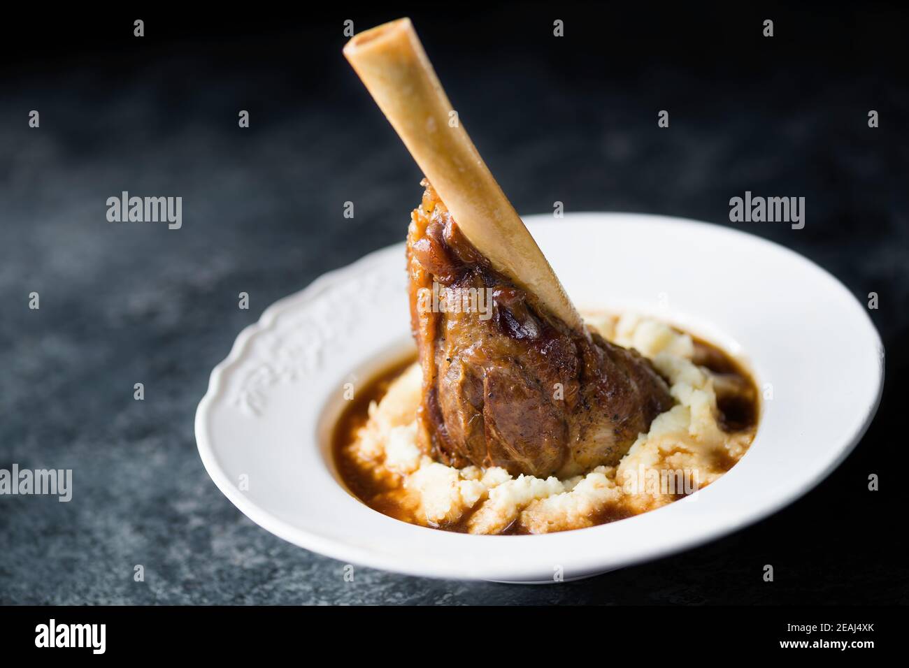 agnello rustico inglese con purè di patate cibo comfort Foto Stock