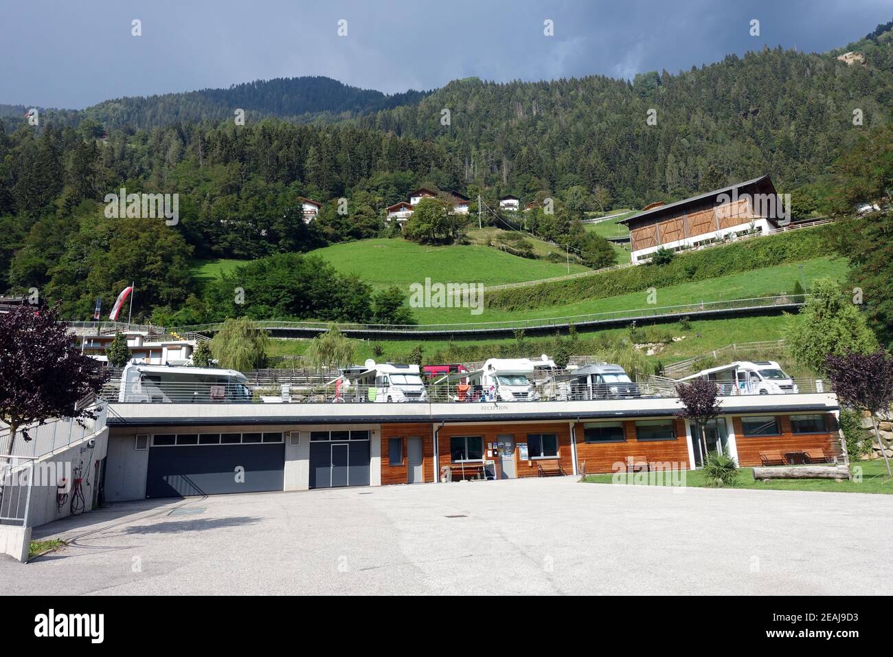 Parcheggio per camper Foto Stock