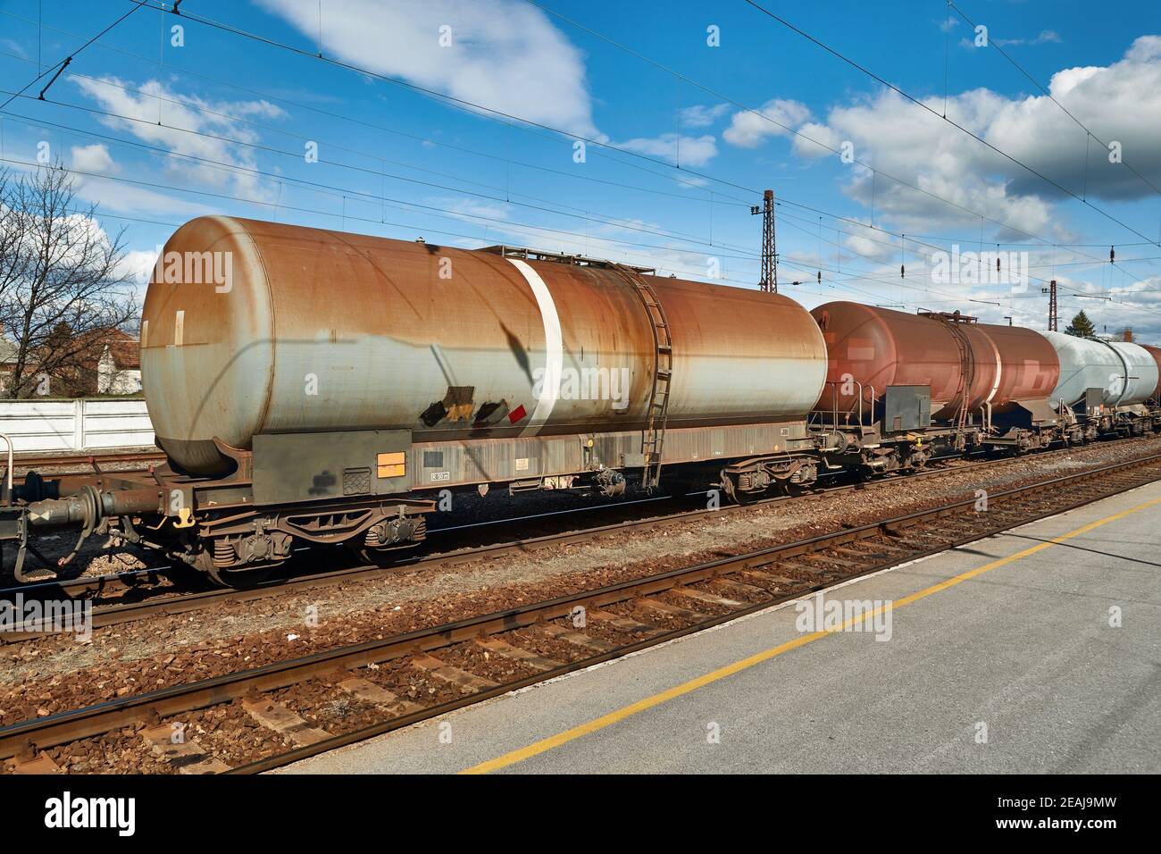 Treno merci carro Foto Stock