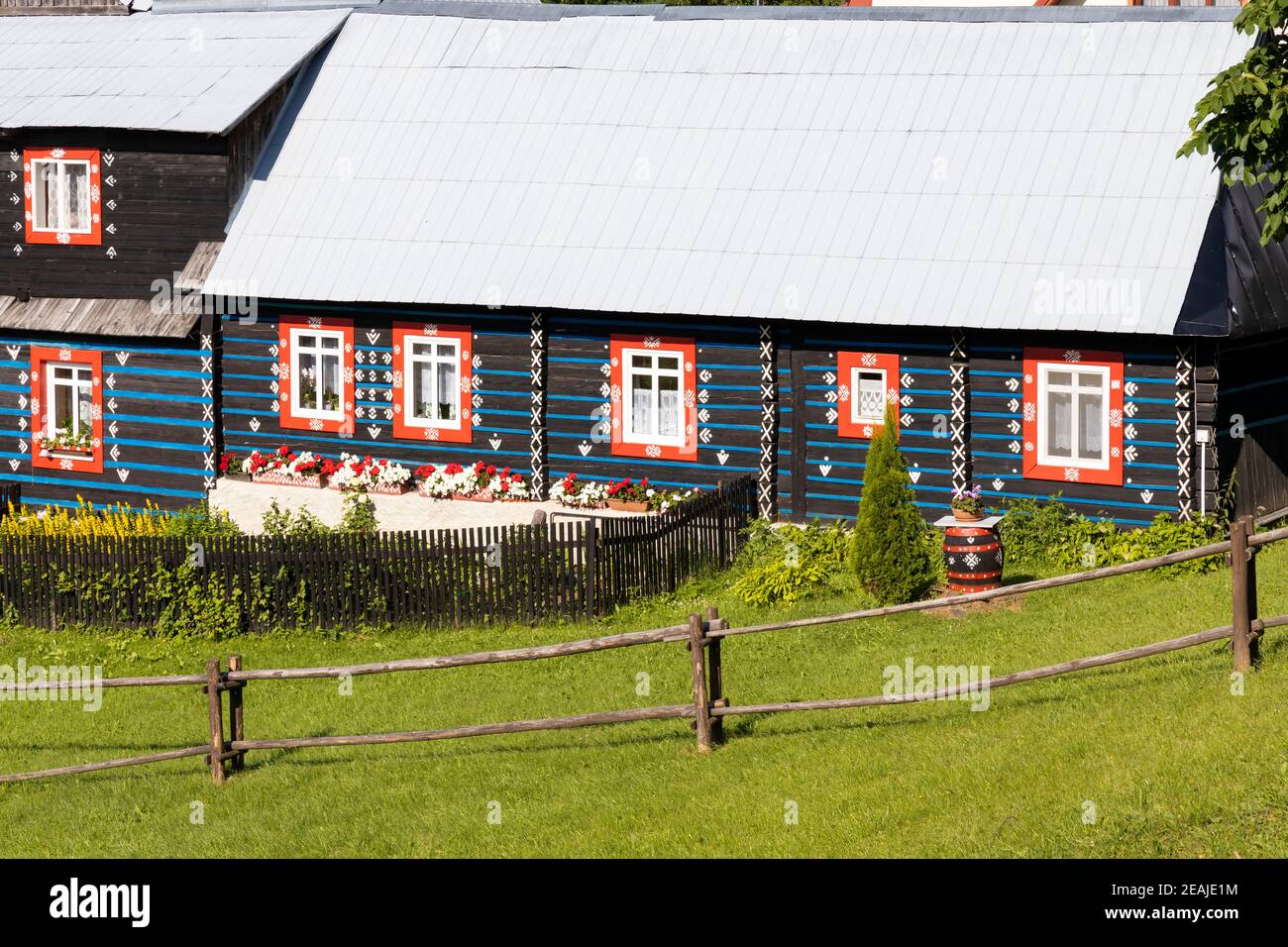 Architettura popolare in Zdar sotto Belianske Tatra, Slovacchia Foto Stock