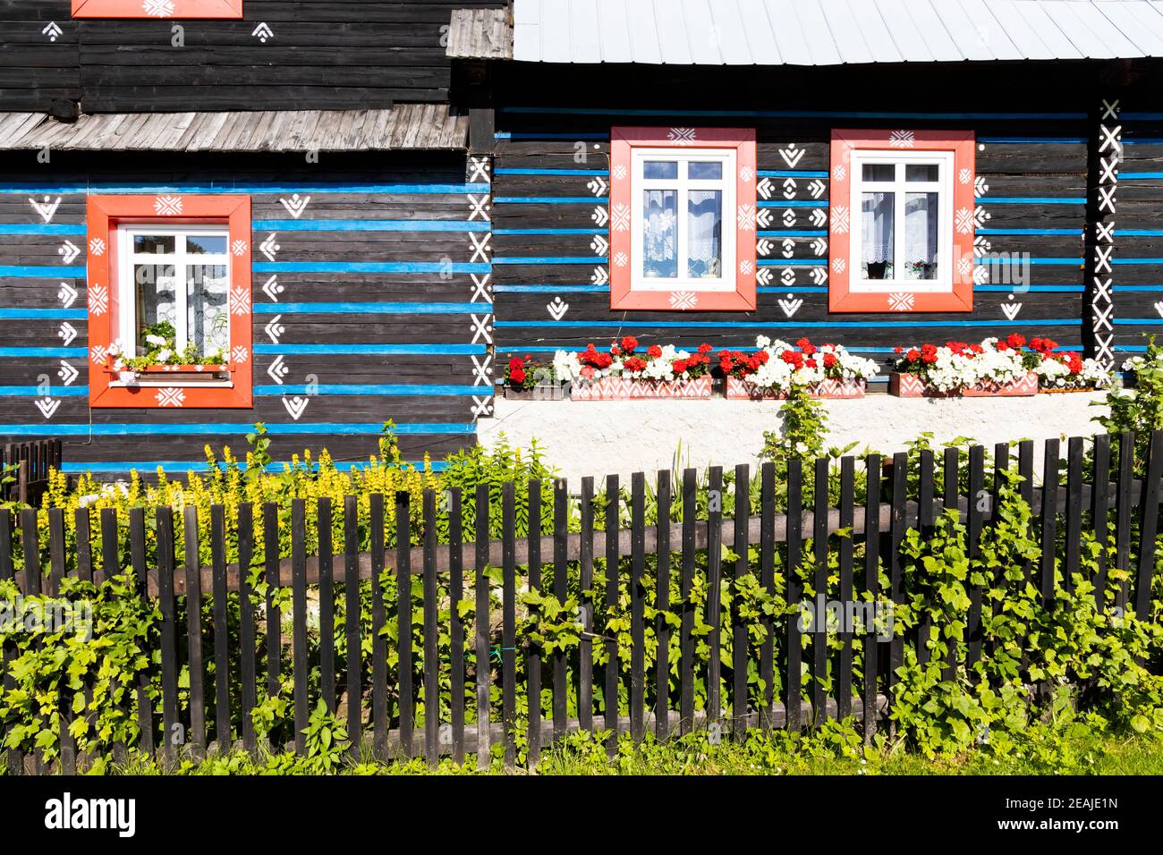 Architettura popolare in Zdar sotto Belianske Tatra, Slovacchia Foto Stock