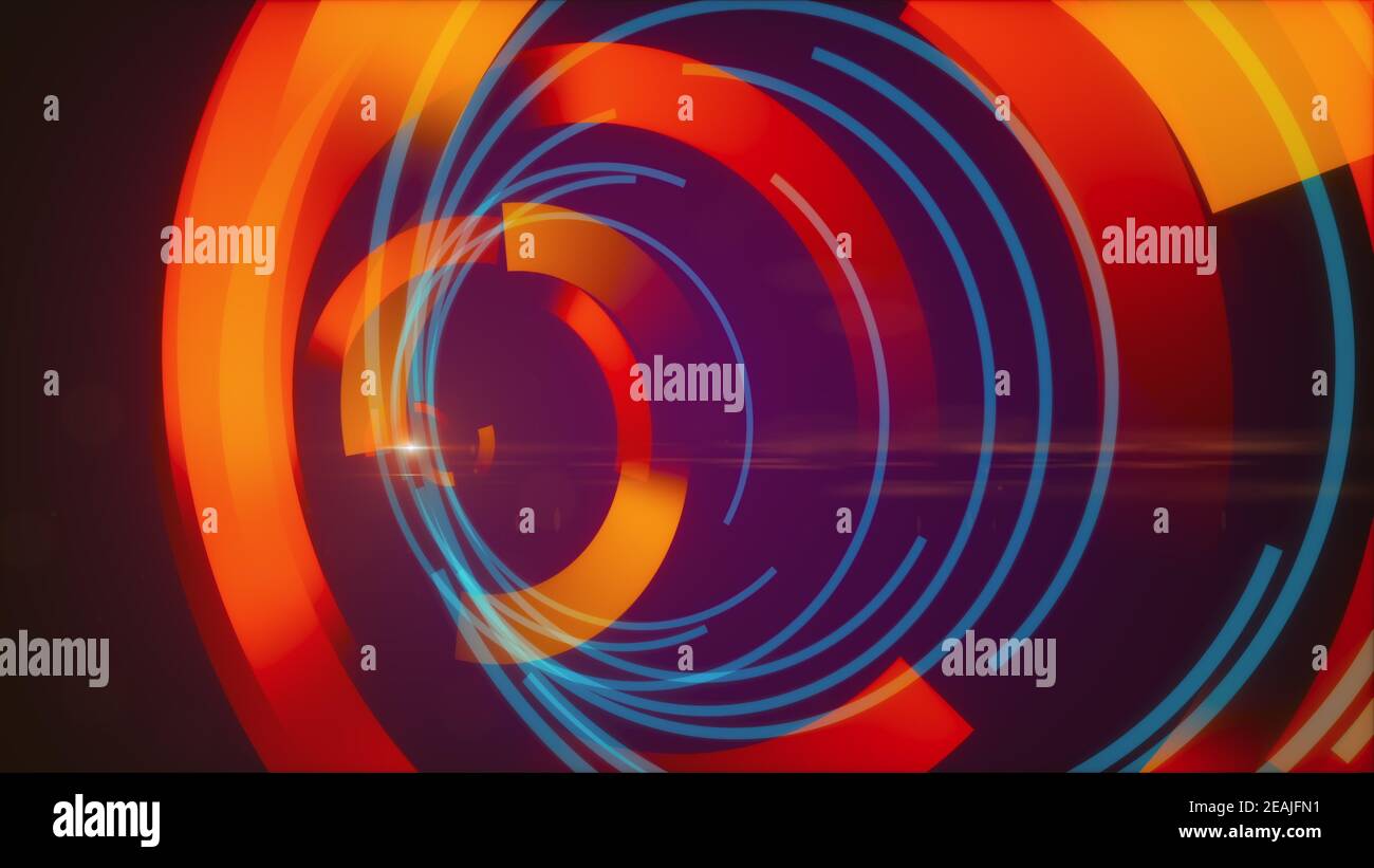 HUD digitale futuristico generato dal computer per interfacce tecnologiche. Rendering 3D di elementi Head-up Display per screensaver. Sfondo Web Foto Stock