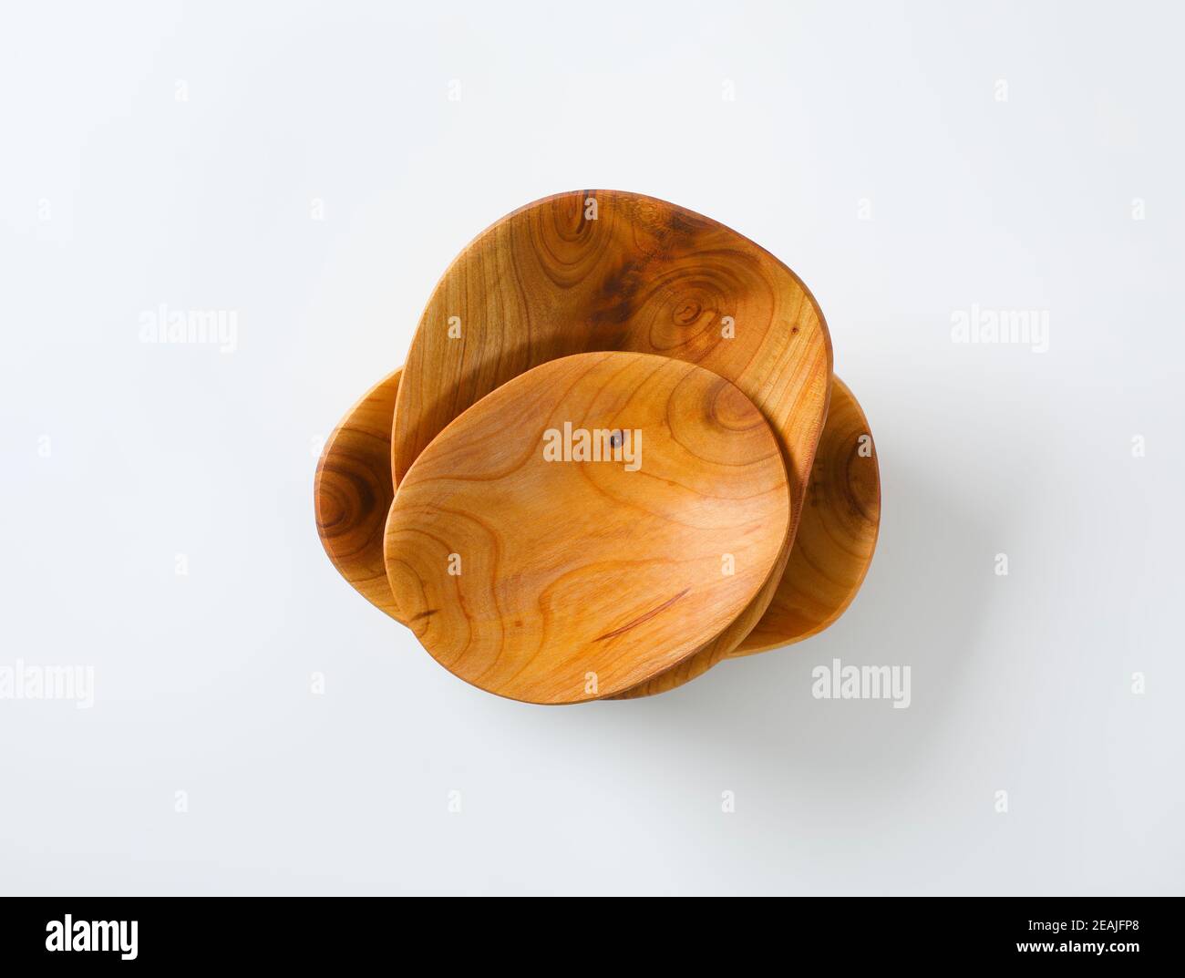 Set Di 4 Ciotoline In Legno Di Acacia Intagliate A Mano - 10x10 Cm - Per Salse, Snack E Antipasti - 2