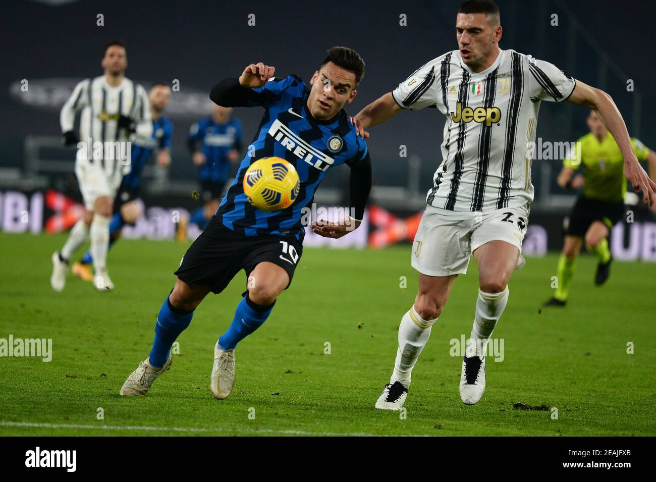 Lautaro Martinez del FC Internazionale durante la partita di calcio Coppa Italia tra Juventus e FC Internazionale. Stadi sportivi in Italia re Foto Stock