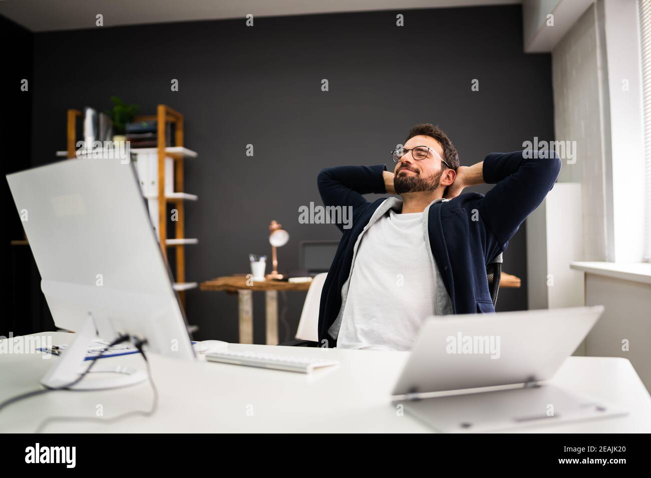 Relax e Lean Back Foto Stock