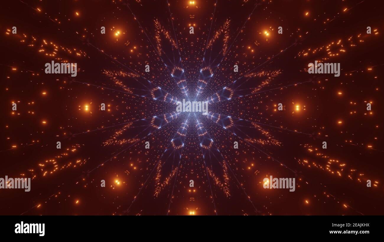 Illustrazione 3D di un ornamento luminoso astratto Foto Stock