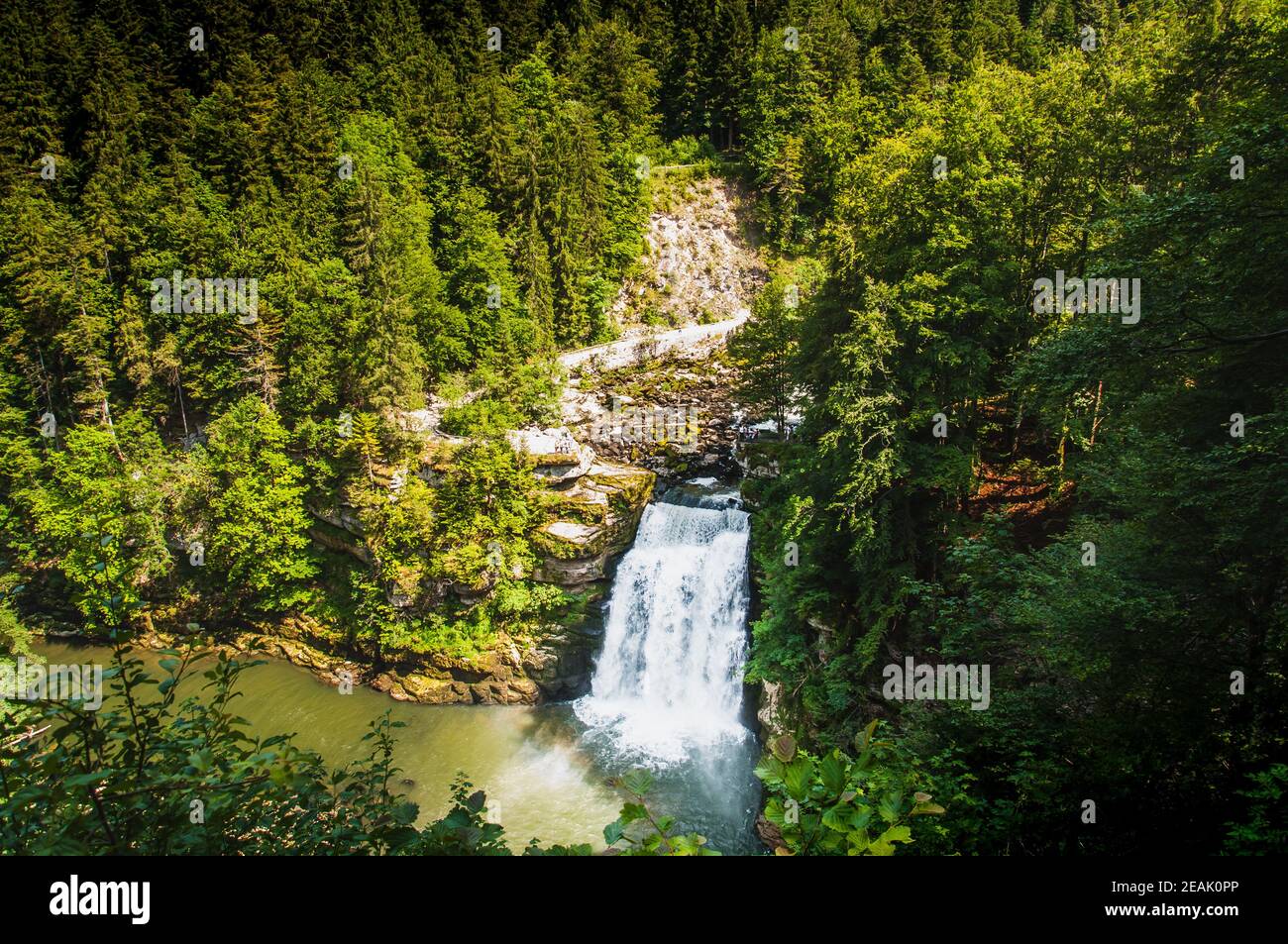 Doubs Falls al confine franco-svizzero Foto Stock