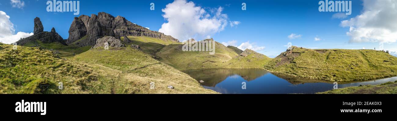 Il vecchio uomo di Storr, Isola di Skye in Scozia Foto Stock