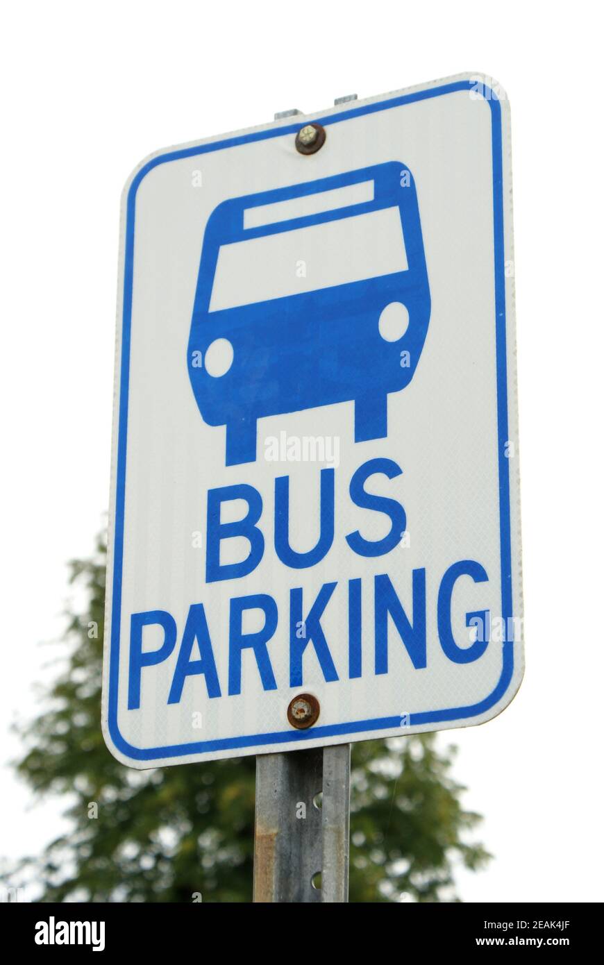 Cartello parcheggio autobus Foto Stock