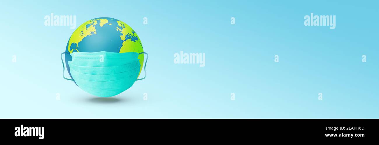 Focolaio di coravirus del Covid-19 globale. Illustrazione 3D. Elementi di questa immagine forniti dalla NASA. Foto Stock