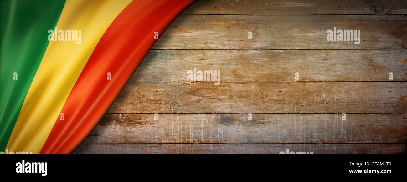 Bandiera Mali su banner vintage in legno Foto Stock