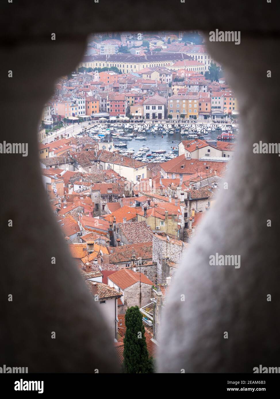Vista dal campanile di Rovigno Croazia Foto Stock