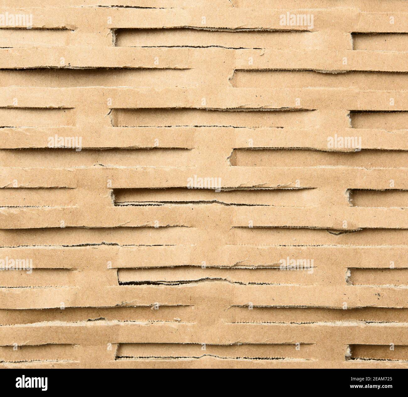 consistenza di strisce di carta marrone kraft a fette Foto Stock