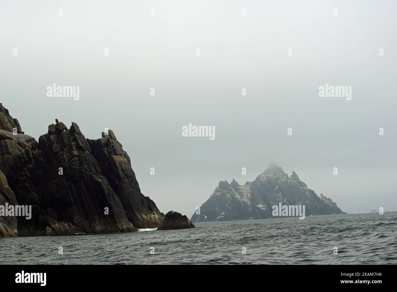 Arrivo e partenza in barca per gli Skelligs Foto Stock