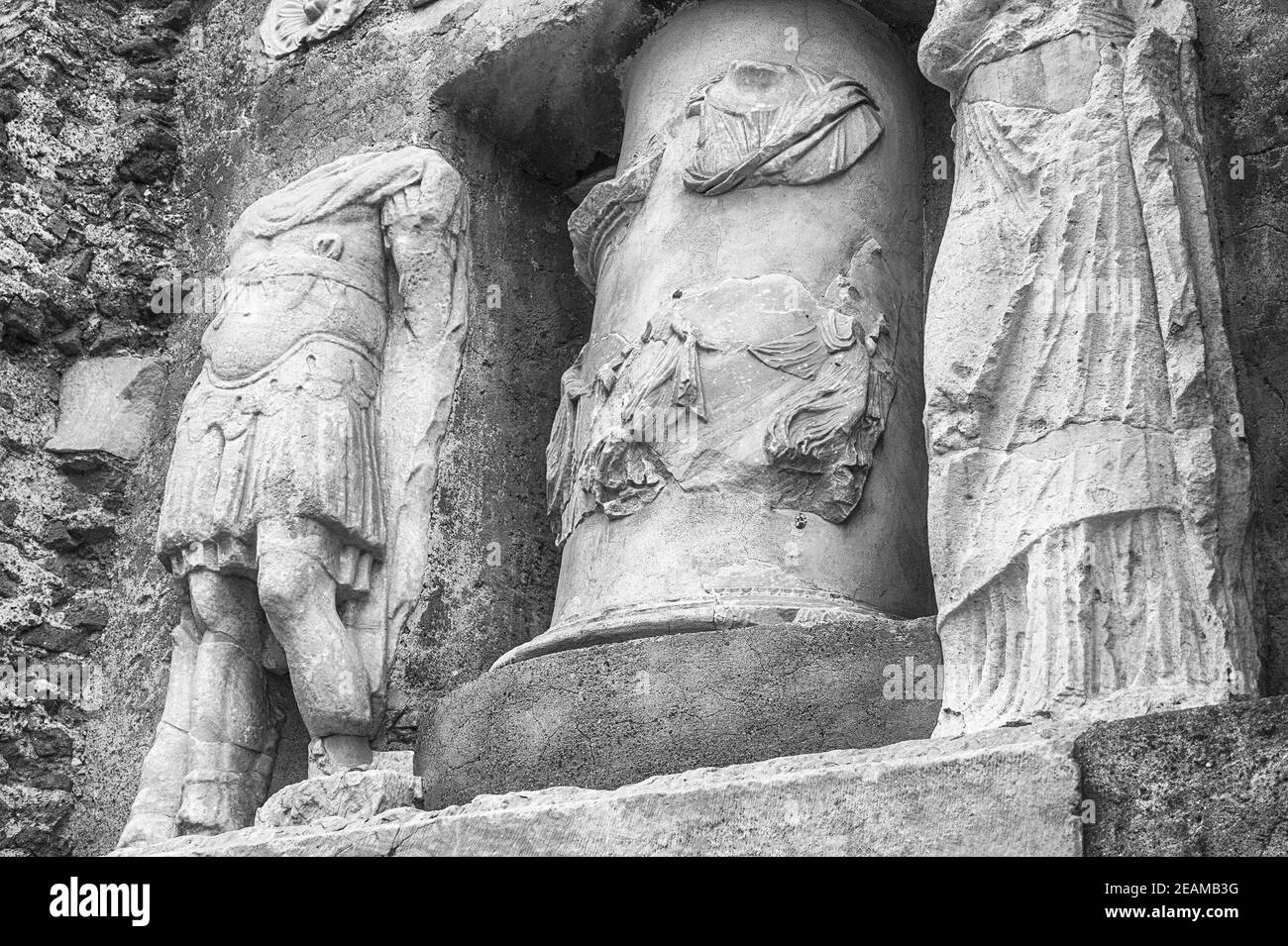 Rovine della Tomba di Cecilia Metella, Roma, Italia Foto Stock