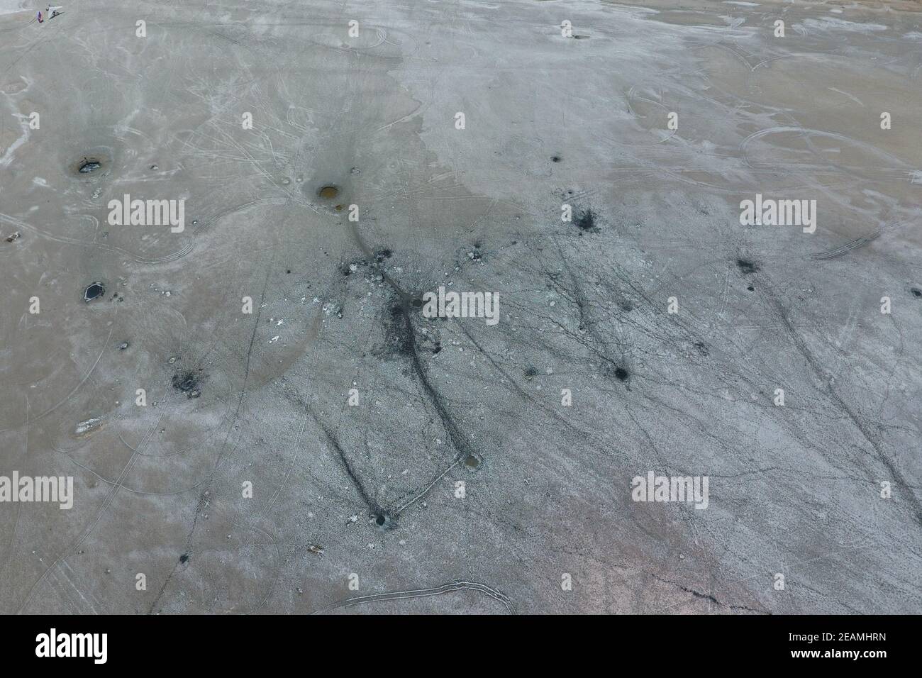 Vista superiore della SALT LAKE fonti di fango. La somiglianza esterna con Foto Stock