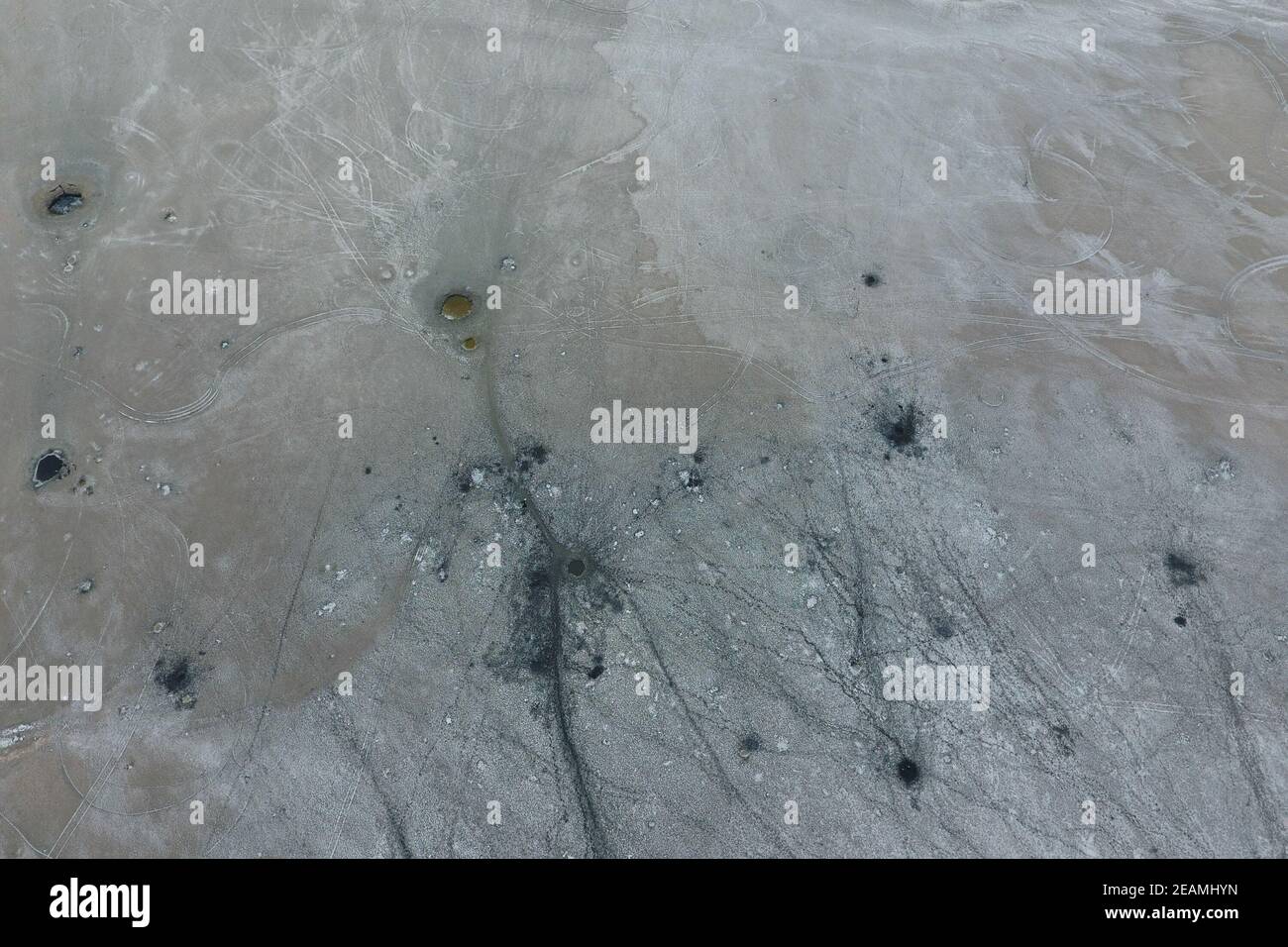 Vista superiore della SALT LAKE fonti di fango. La somiglianza esterna con Foto Stock