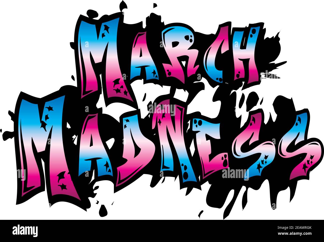 Marzo Madness Graffiti Art Foto Stock