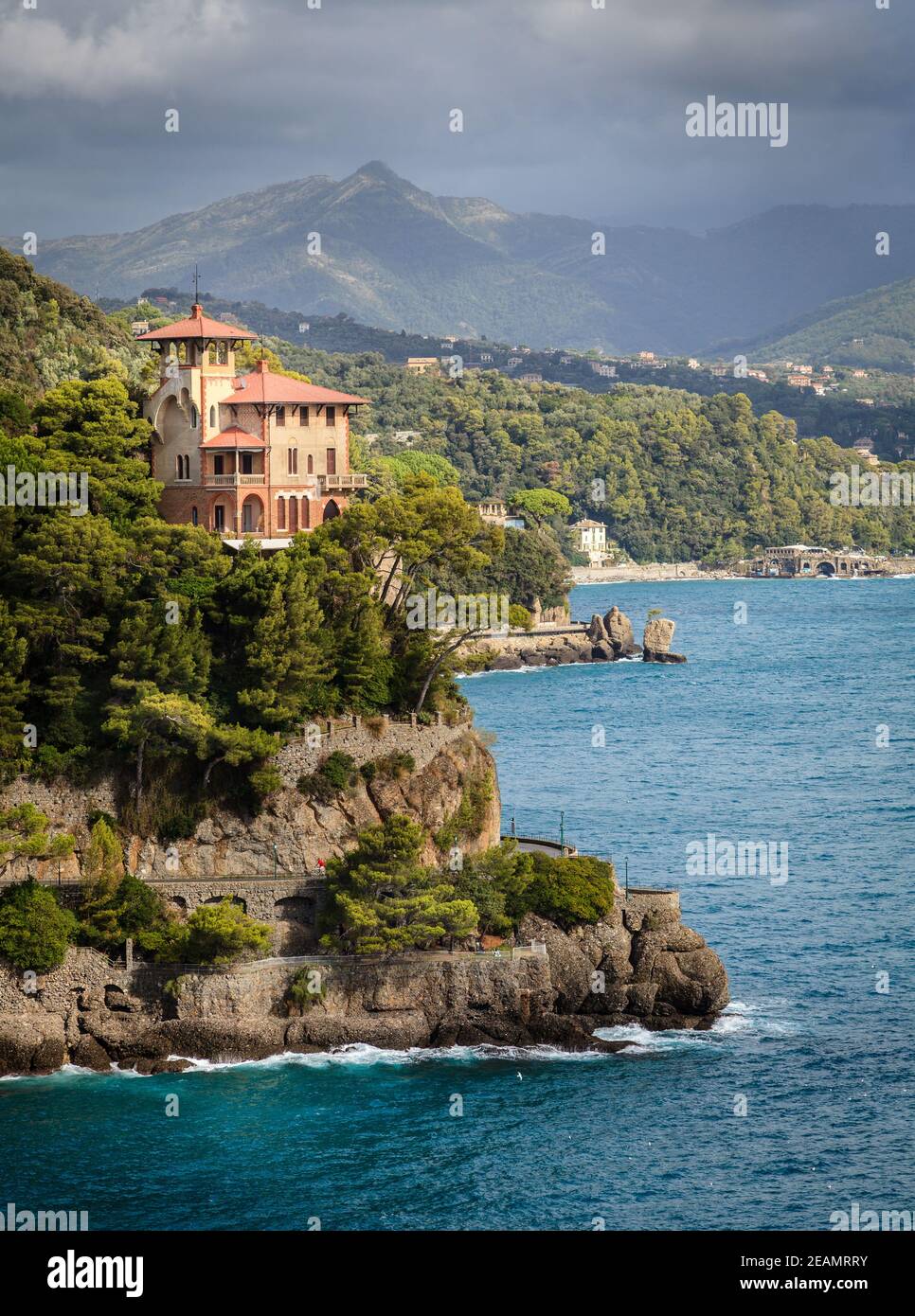 Riviera italiana costa Foto Stock