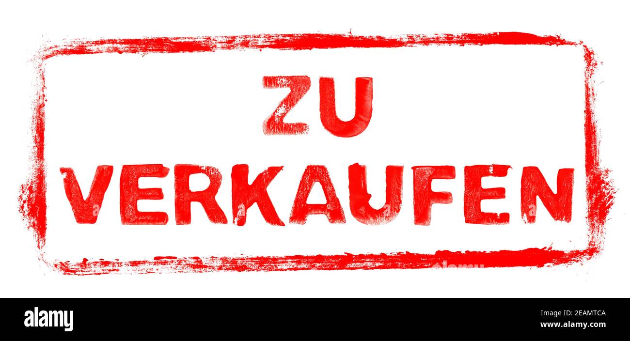 Cornice stencil rossa: In vendita banner in lingua tedesca Foto Stock