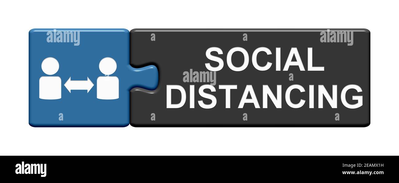 Pulsante puzzle: Distanza sociale Foto Stock