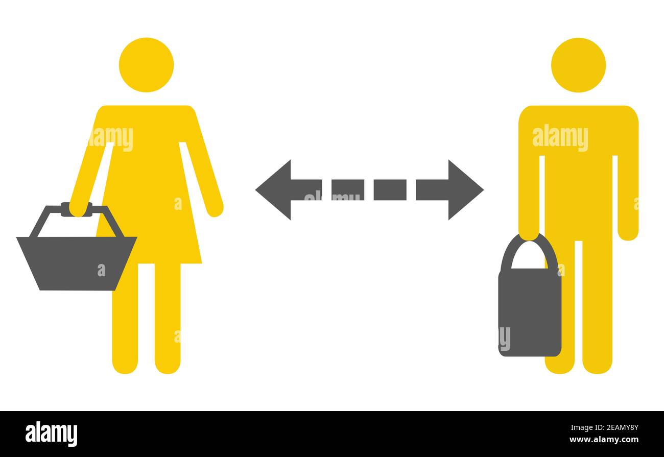 Shopping per due persone a distanza - Grigio arancione Foto Stock