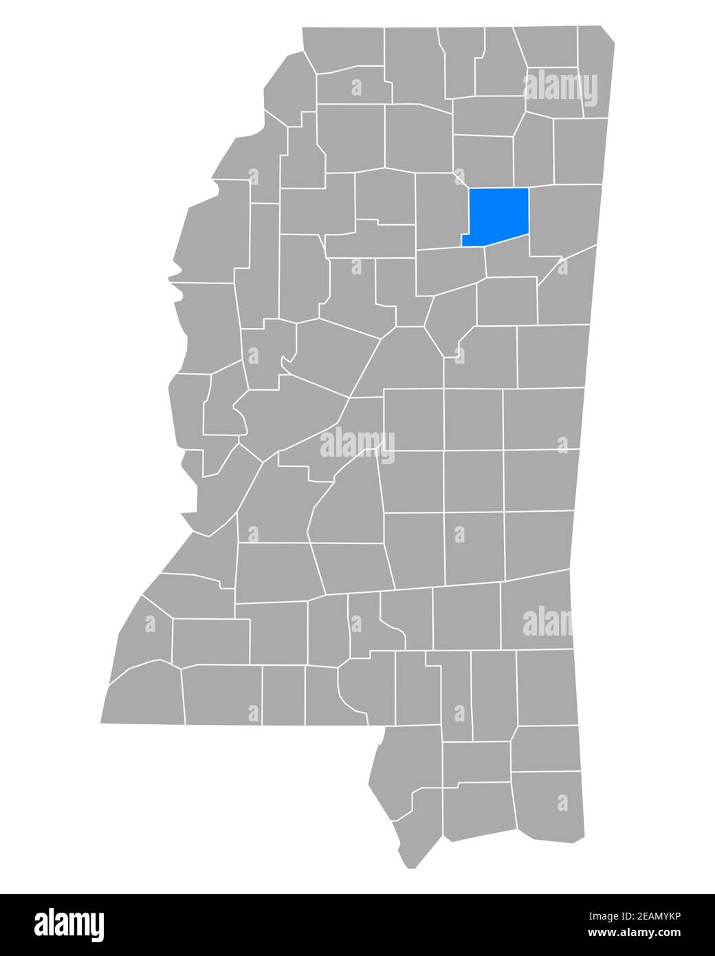 Chickasaw sulla mappa di Mississippi Foto Stock