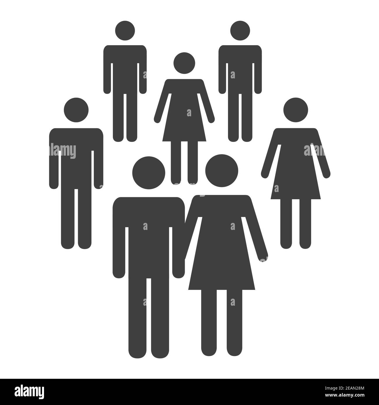 Gruppo di uomini e donne vicini l'uno all'altro Foto Stock