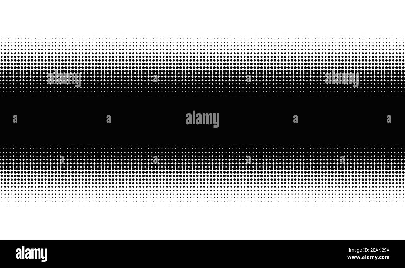 Banner nero sfumato con transizione fatta di punti Foto Stock