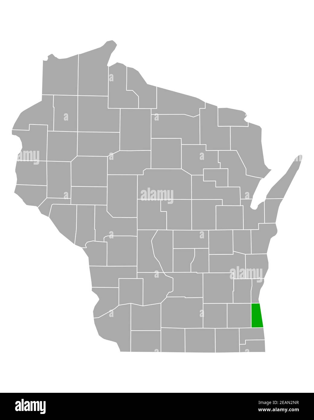 Milwaukee sulla mappa di Wisconsin Foto Stock