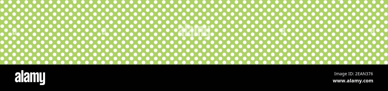 Banner a punti Polka verde e bianco Foto Stock