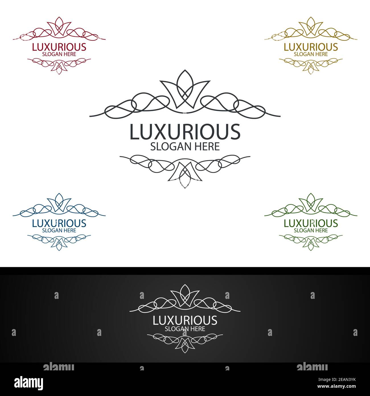 Logo Royal Crown Luxurious per gioielli, matrimoni, hotel o moda Foto Stock