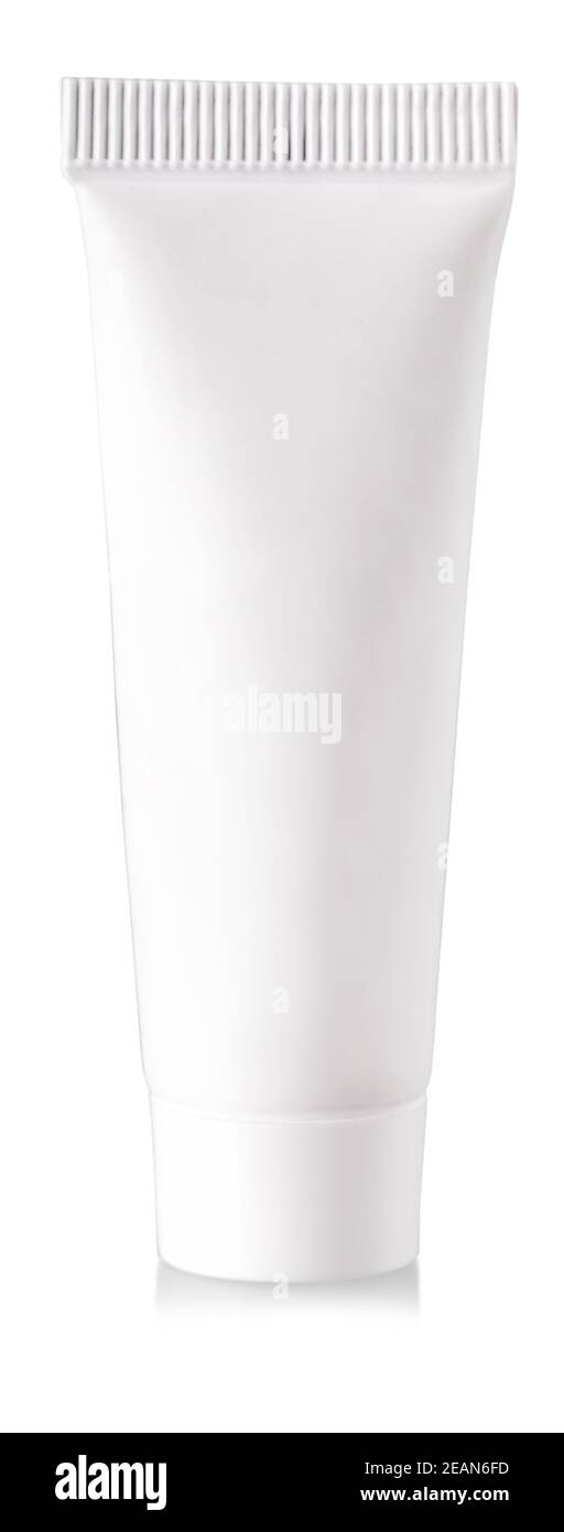 Tubo di cosmetici isolati su sfondo bianco Foto Stock