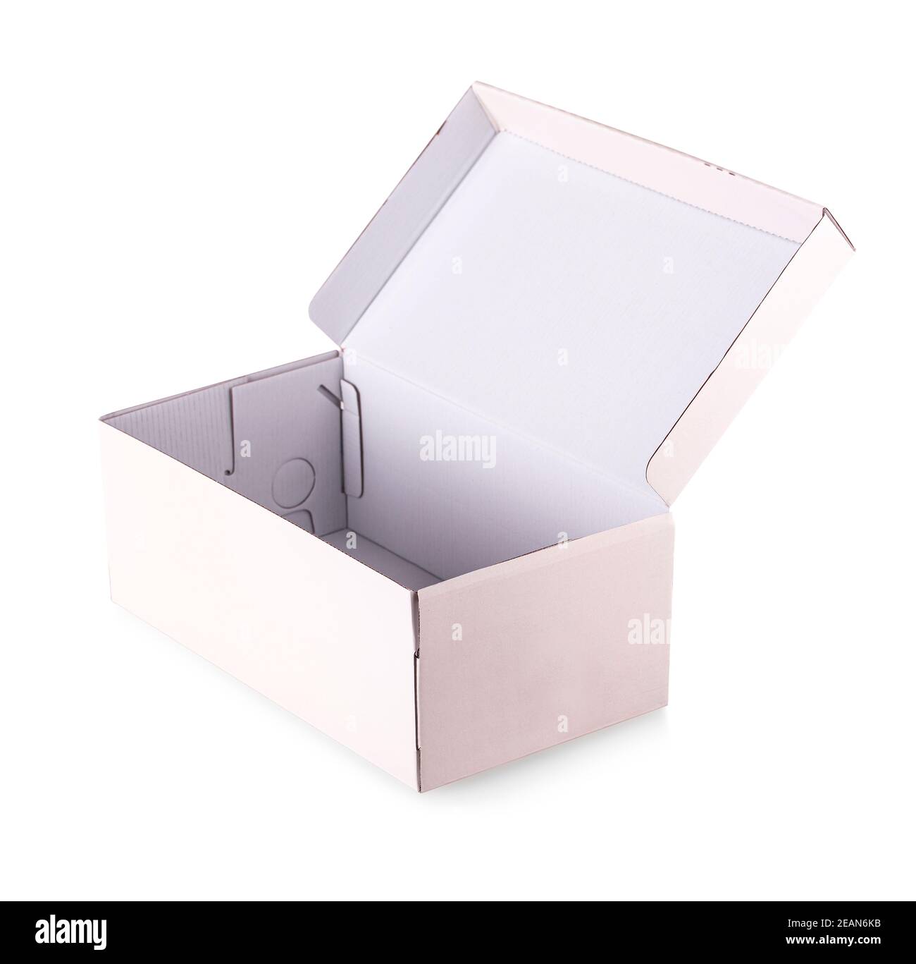 Scarpe bianche box isolato su bianco con tracciato di ritaglio Foto Stock