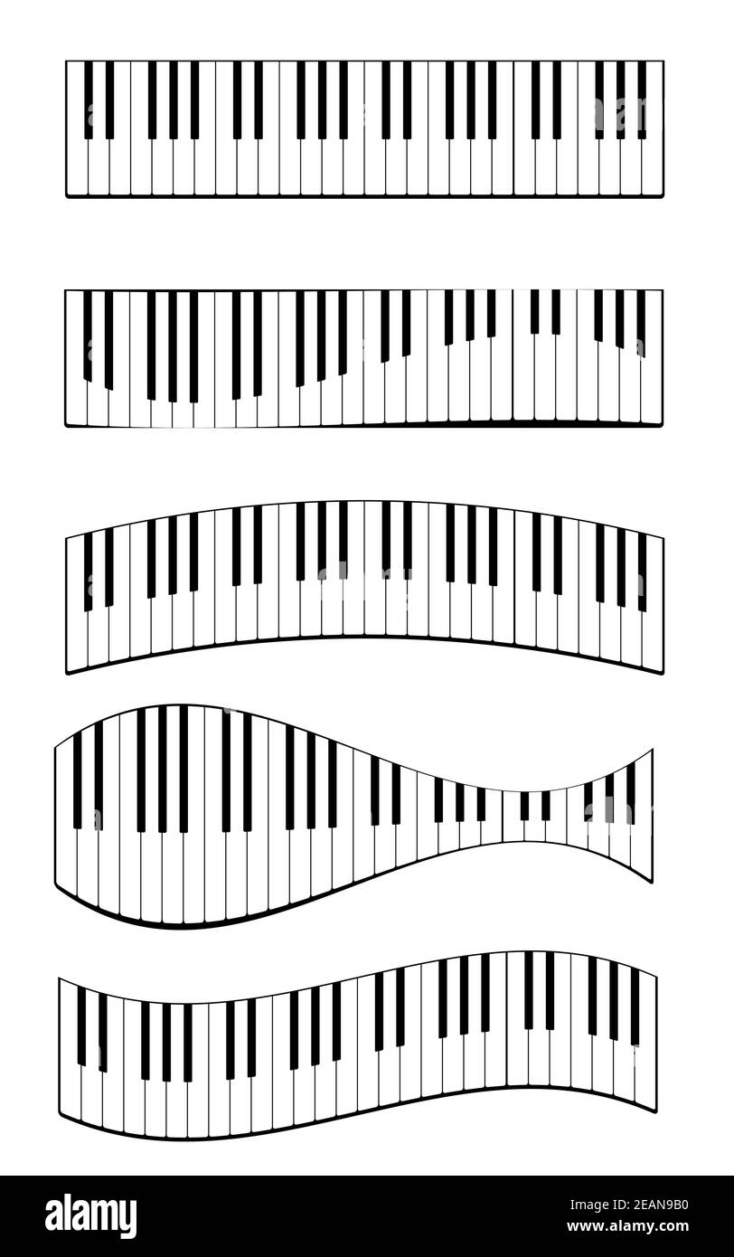 Set di tasti piano realistici. Tastiera per strumenti musicali. Illustrazione vettoriale. EPS 10 Illustrazione Vettoriale