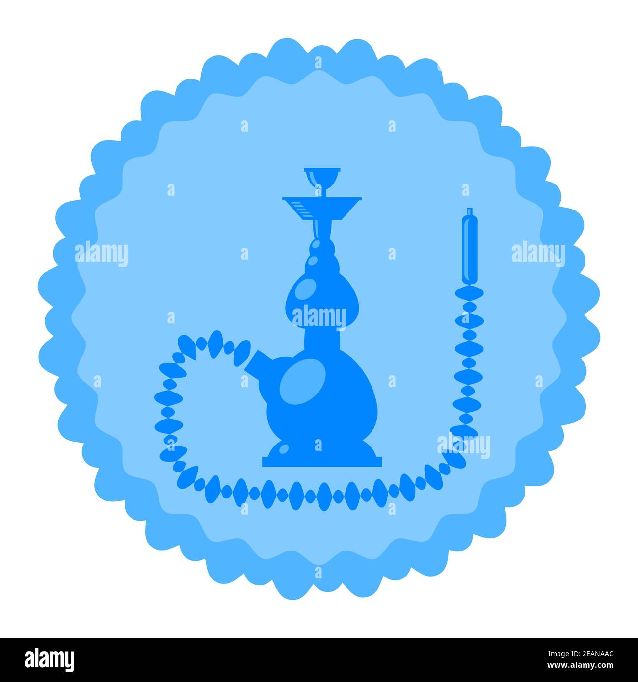 Silhouette araba di Hookah isolata su sfondo bianco Foto Stock