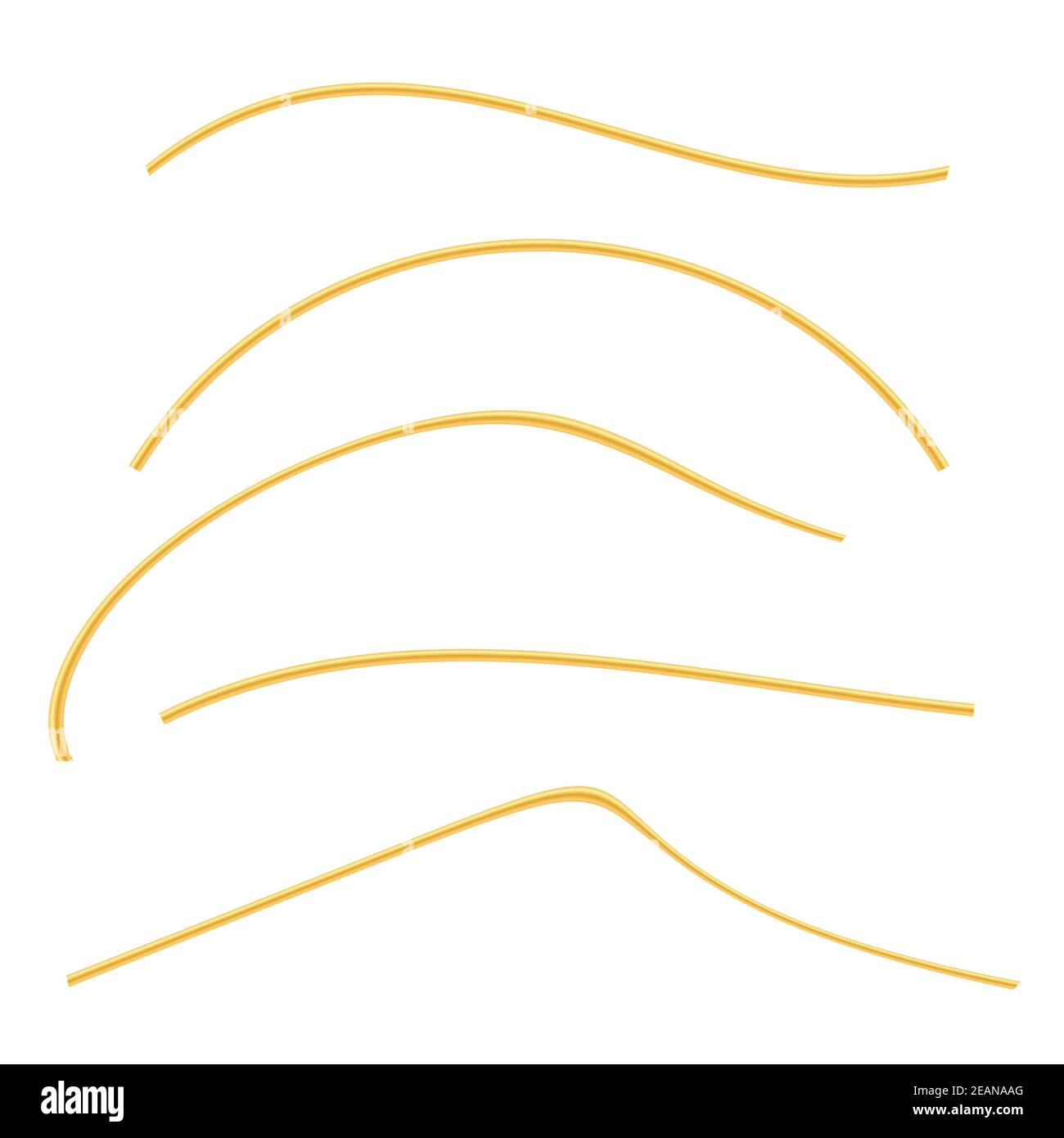 Bollito prodotto farinosa Spaghetti isolati su sfondo bianco Foto Stock