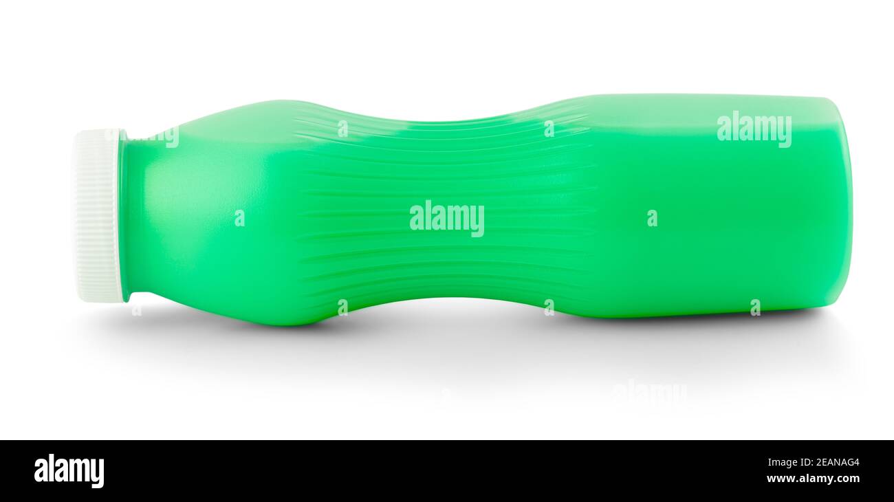 Bottiglia di yogurt alla frutta isolata su fondo bianco Foto Stock