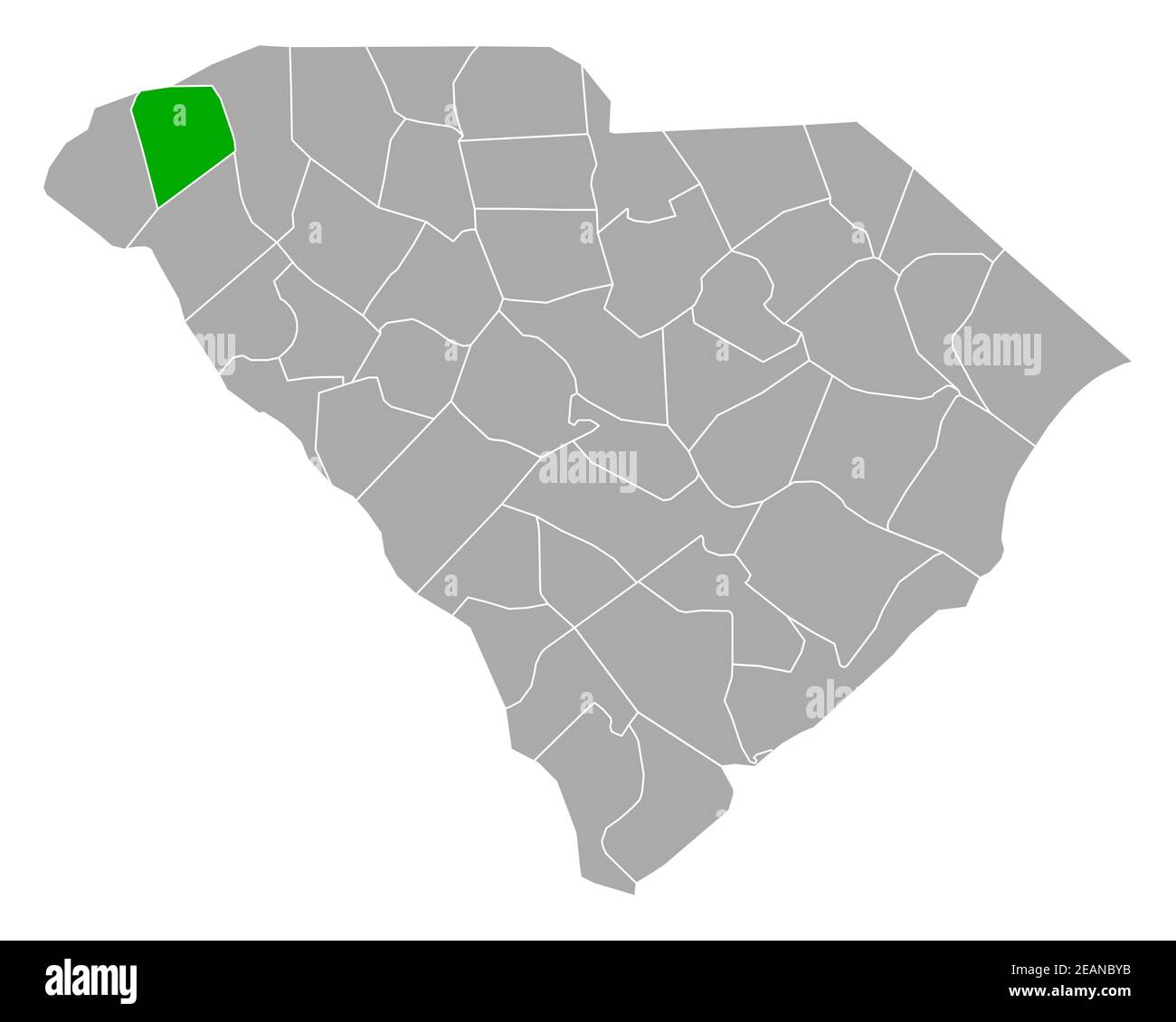 Pickens sulla mappa di South Carolina Foto Stock