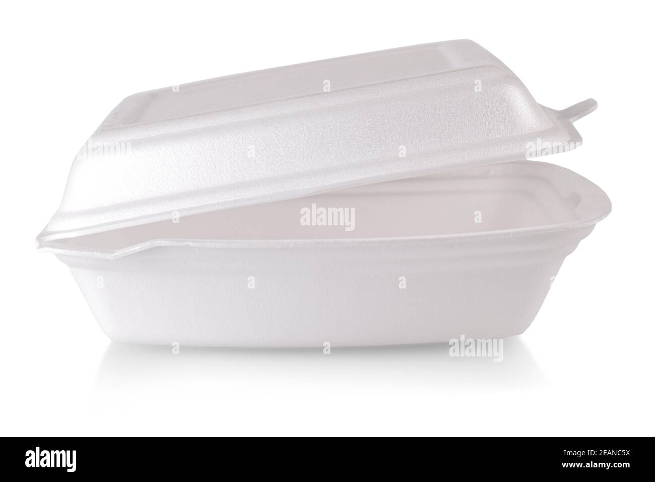 piatto da pranzo in carta bianca con coperchio isolato su sfondo bianco Foto Stock
