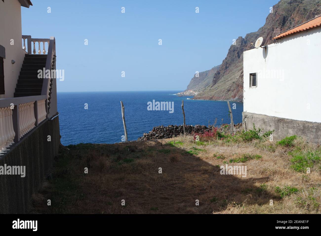 Terreno con vista mare, Madeira Foto Stock