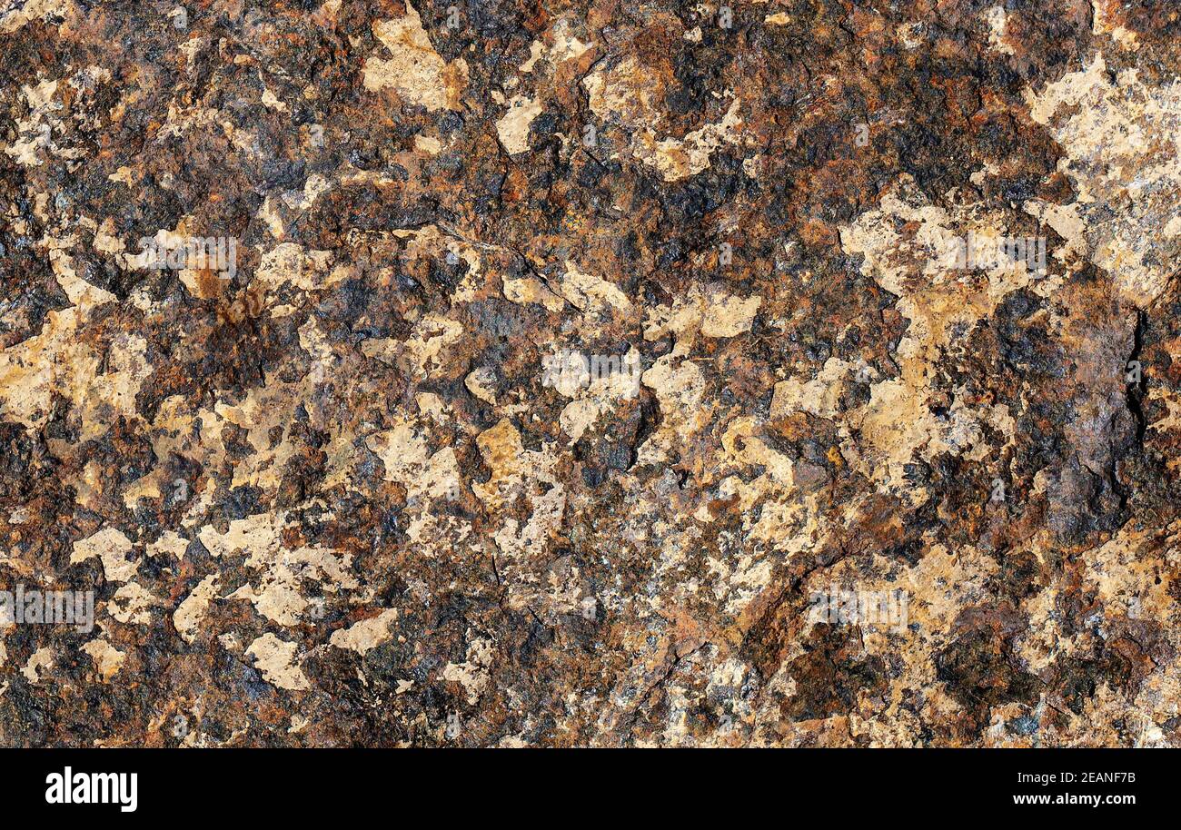 vecchia pietra di origine vulcanica. Messa a fuoco selettiva Foto Stock